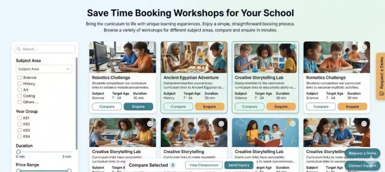 How to book workshops on EdFinders
